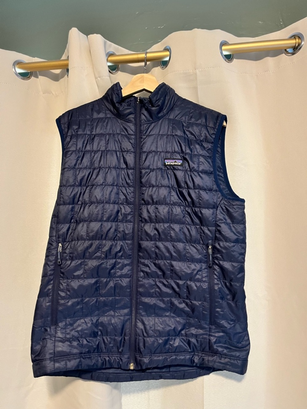 Patagonia Men's Quilted Down-Style Vest in Navy